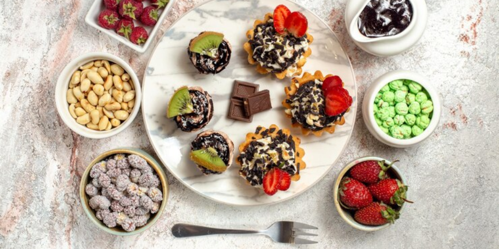 Delicious vegan desserts, suitable for those seeking low-sugar dessert recipes options.